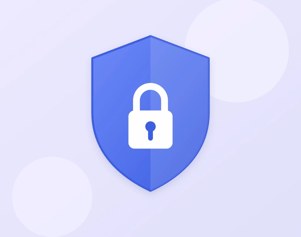 Bouclier avec cadenas symbolisant la protection des données de l'ERP