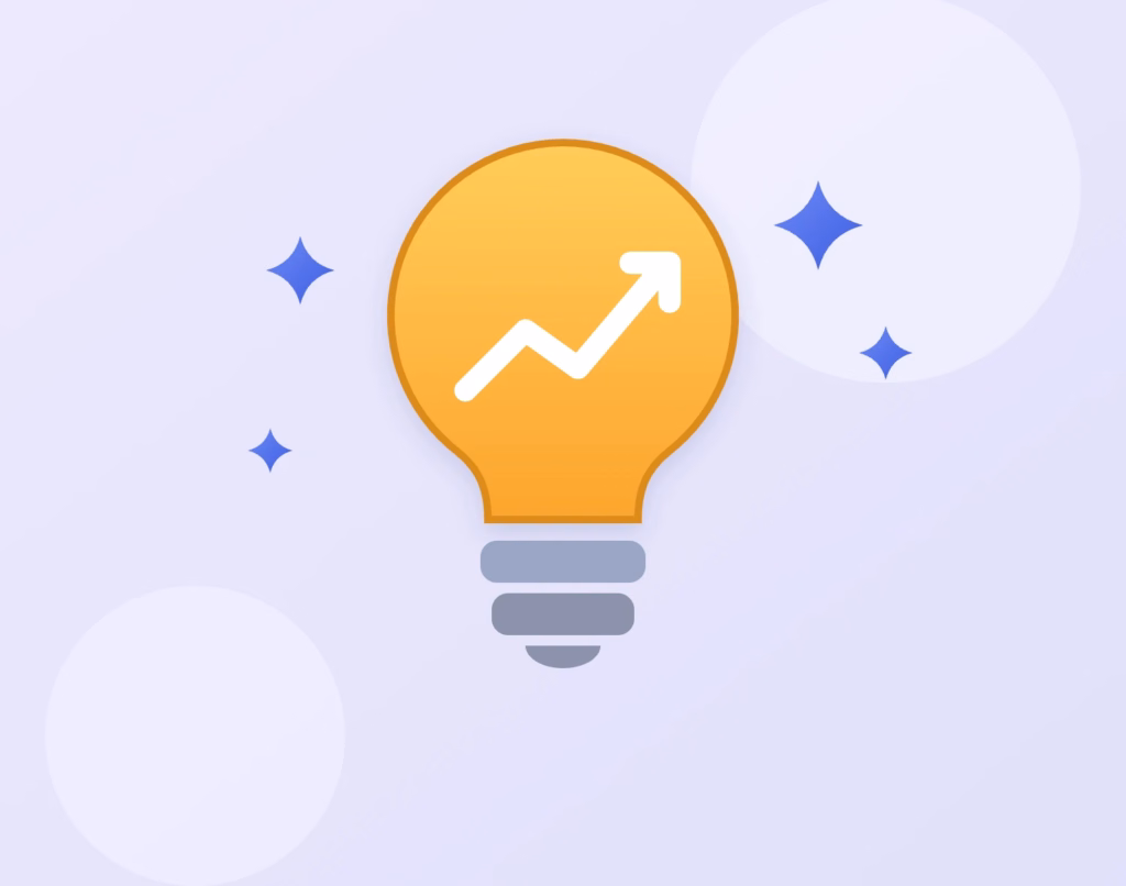 Ampoule avec une courbe ascendante illustrant les tendances ERP